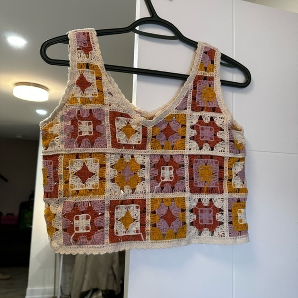 Multicolor Crochet Patterned Women's Top